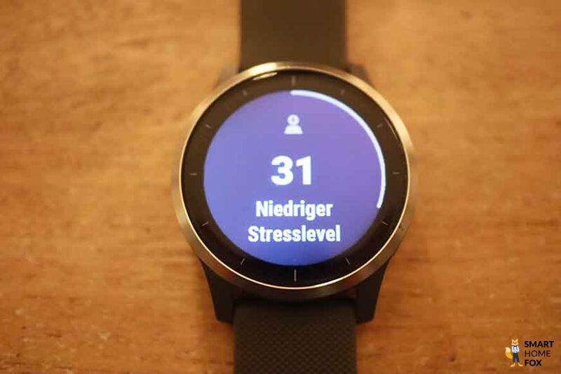 Уровень стресса на экране фитнес-часов.